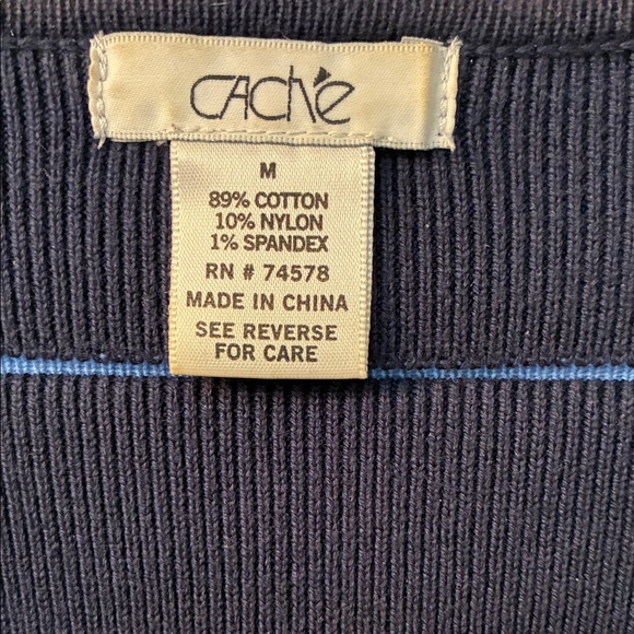 Cache Navy and Blue Knit Sweater - Picture 2 of 3